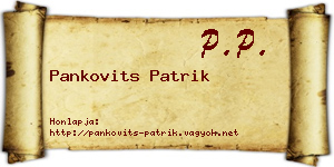 Pankovits Patrik névjegykártya