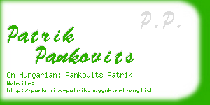 patrik pankovits business card